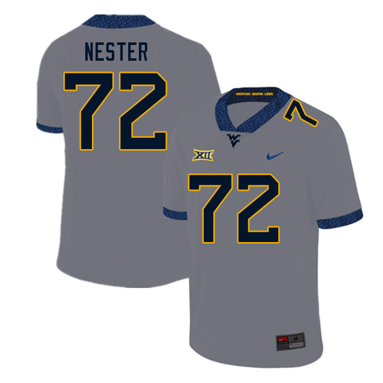 NCAA Men's Doug Nester West Virginia Mountaineers Gray #72 Nike Stitched Football College Authentic Jersey GQ23H42MT